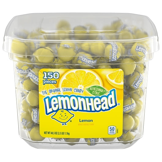 Lemonhead Lemon Candy Tub, 4 x 40.5 oz Case - Candy & Confections