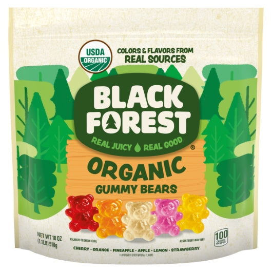 Black Forest Organic Gummy Forest Friends Stand Up Bag, 6 x 18.001 oz Case - Disposables