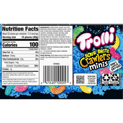 Trolli Sour Brite Crawlers Theater box, 12 x 3.5 oz Case - Alternate product angle or state