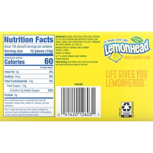Lemonhead Hard Candy Theater Box, 12 x 5 oz Case - DOT product image 8