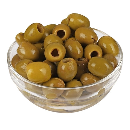 Seville Imports Pitted Manzanilla Olives Glass Jar 340-360 Per Gallon, 4 x 1 GA Case - DOT product image 2