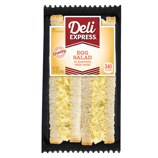 Deli Express Individually Wrapped Egg Salad On Homestyle White Bread Sandwich Wedge, 10 x 4.8 oz Case - DOT product image 4