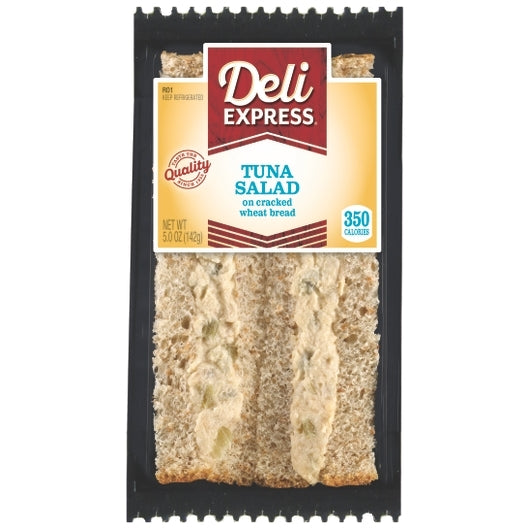 Deli Express Individually Wrapped Tuna Salad On Wheat Sandwich, 10 x 5 oz Case - Prepared Foods