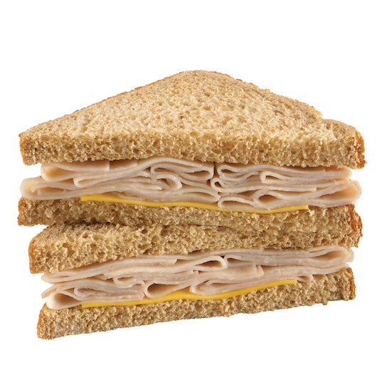 Deli Express Individually Wrapped Oven Roasted White Turkey & Cheese Sandwich Wedge, 10 x 4.2 oz Case - DOT product image 8