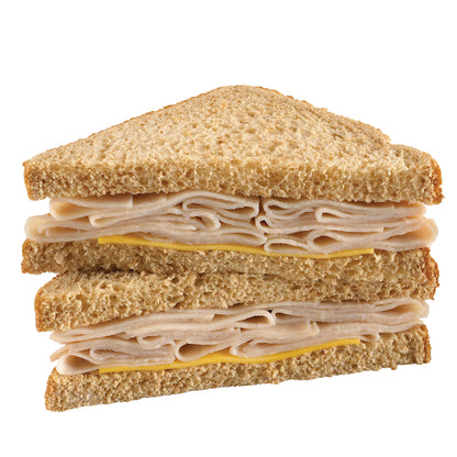 Deli Express Individually Wrapped Oven Roasted White Turkey & Cheese Sandwich Wedge, 10 x 4.2 oz Case - DOT product image 8