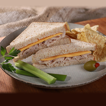 Deli Express Individually Wrapped Oven Roasted White Turkey & Cheese Sandwich Wedge, 10 x 4.2 oz Case - DOT product image 4