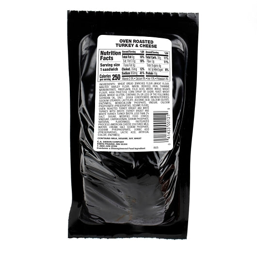 Deli Express Individually Wrapped Oven Roasted White Turkey & Cheese Sandwich Wedge, 10 x 4.2 oz Case - DOT product image 5