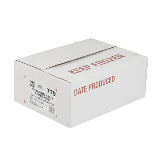 Deli Express Individually Wrapped Oven Roasted White Turkey & Cheese Sandwich Wedge, 10 x 4.2 oz Case - DOT product image 6