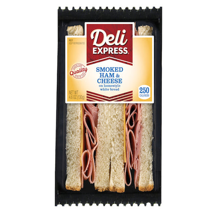 Deli Express Individually Wrapped Smoked Ham & Cheese Sandwich Wedge, 10 x 4.4 oz Case - DOT product image 3