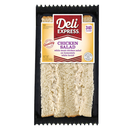Deli Express Individually Wrapped Chicken Salad Sandwich On White Bread, 10 x 5 oz Case - DOT product image 6