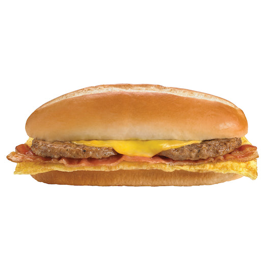 Deli Express Hot-To-Go Individually Wrapped Mega Omelet Egg, Sausage, Bacon, and Cheese Sandwich, 8 x 6.7 oz Case - DOT product image 2