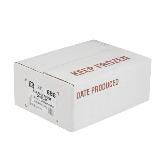 Deli Express Hot-To-Go Individually Wrapped Ham, Egg & Cheese Croissant, 10 x 4.4 oz Case - Alternate product angle or state