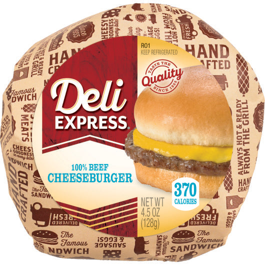Deli Express Individually Wrapped Cheeseburger, 12 x 4.5 oz Case - DOT product image 1