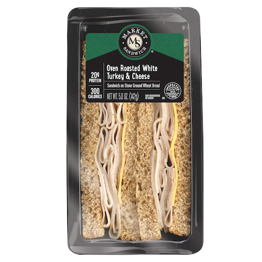 Deli Express Turkey Individually Wrapped Oven Roasted Turkey & Cheese Sandwich Wedge, 10 x 5 oz Case - DOT product image 7