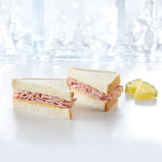 Deli Express Black Individually Wrapped Mega Smoked Ham & Cheese Sandwich Wedge, 8 x 6.3 oz Case - DOT product image 6