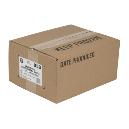 Deli Express Hickory Individually Wrapped Mega Smoked Turkey & Cheese Sandwich Wedge, 8 x 6.3 oz Case - DOT product image 3