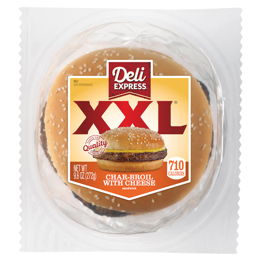 Deli Express Individually Wrapped XX-Large Charbroiled Beef With Cheese, 6 x 8.7 oz Case - DOT product image 2