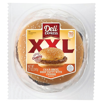 Deli Express Individually Wrapped XX-Large Charbroiled Beef With Cheese, 6 x 8.7 oz Case - DOT product image 3