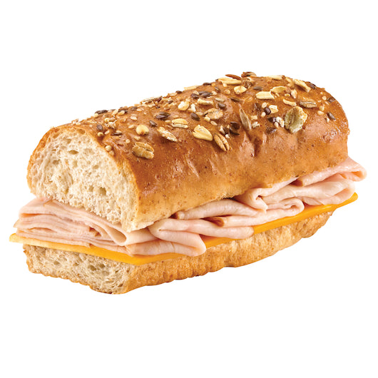 Market Artisan Style Smoked White Turkey & Cheddar Sub, 8 x 8.2 oz Case - Prepared Foods