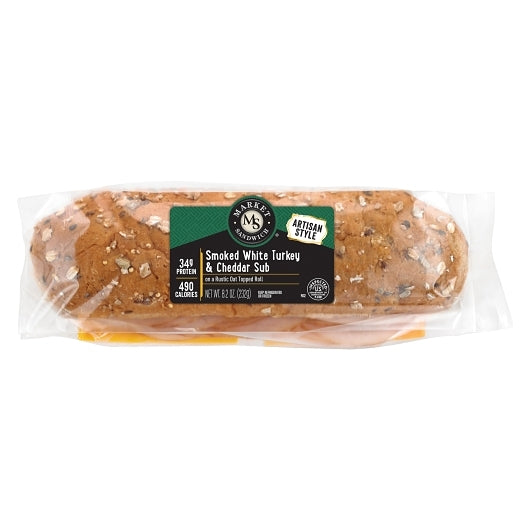 Market Artisan Style Smoked White Turkey & Cheddar Sub, 8 x 8.2 oz Case - DOT product image 3