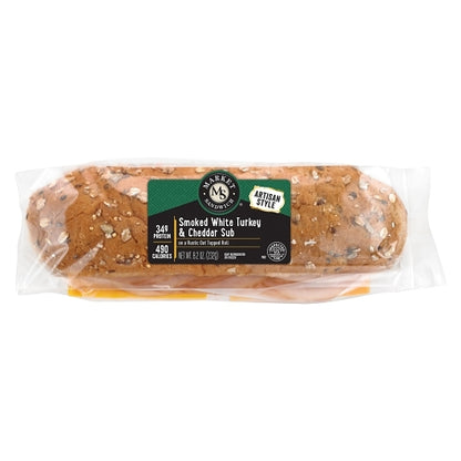 Market Artisan Style Smoked White Turkey & Cheddar Sub, 8 x 8.2 oz Case - DOT product image 3