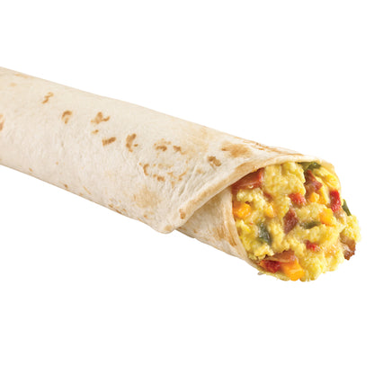 Deli Express Breakfast Scrambler Wrap: Eggs, Bacon & Cheddar Cheese Burrito, 12 x 6.1 oz Case - Prepared Foods