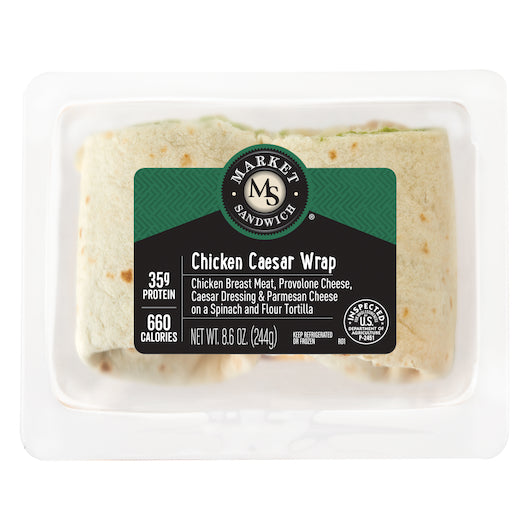 Deli Express Market Individually Wrapped Chicken Caesar Wrap, 8 x 8.6 oz Case - DOT product image 6