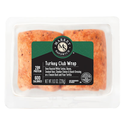 Deli Express Market Individually Wrapped Turkey Club With Bacon, Ham, Cheddar Cheese, & Ranch Dressing Wrap, 8 x 8 oz - DOT product image 5
