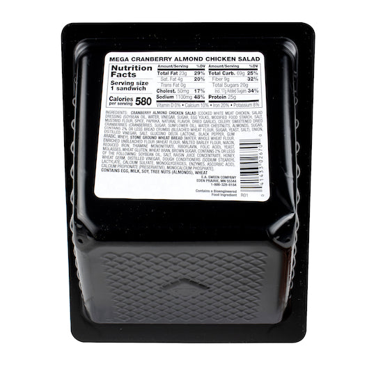 Deli Express Mkt Individually Wrapped Mega Cranberry Almond Chicken Salad On Stone Ground Sandwich On Wheat Bread, 8 x - DOT product image 4