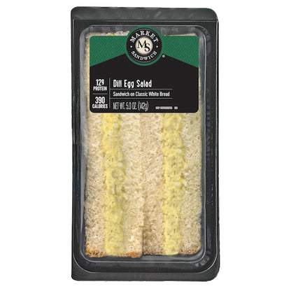 Deli Express Market Individually Wrapped Dill Egg Salad On Homestyle White Bread Sandwich Wedge, 10 x 5 oz Case - DOT product image 8