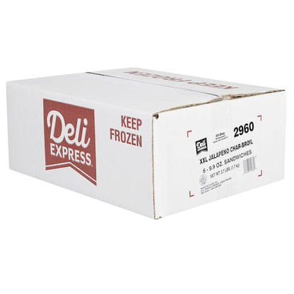 Deli Express Individually Wrapped XX Large Jalapeno Charbroil Cheeseburger, 6 x 9.2 oz Case - DOT product image 3