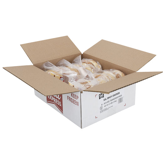 Deli Express Individually Wrapped XX-Large Spicy Chicken Sandwich, 6 x 9 oz Case - DOT product image 2