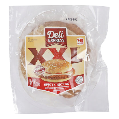 Deli Express Individually Wrapped XX-Large Spicy Chicken Sandwich, 6 x 9 oz Case - Prepared Foods