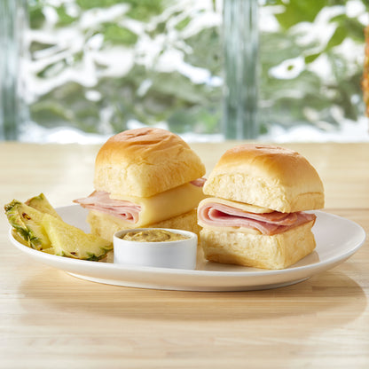 Deli Express Smoked Individually Wrapped Smoked Ham And Swiss Sliders, 8 x 4.3 oz Case - DOT product image 3