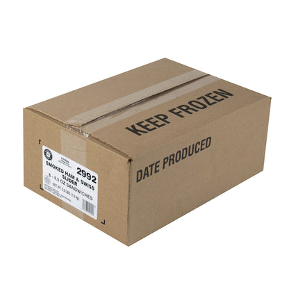 Deli Express Smoked Individually Wrapped Smoked Ham And Swiss Sliders, 8 x 4.3 oz Case - DOT product image 6