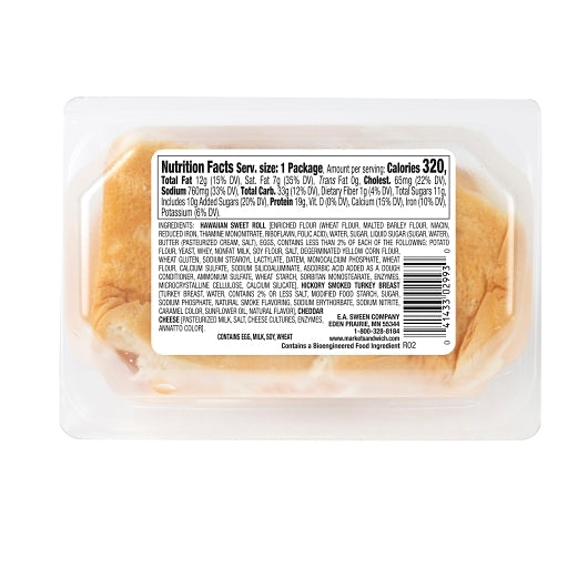 Deli Express Smoked Individually Wrapped Smoked White Turkey And Cheddar Sliders, 8 x 4.3 oz Case - DOT product image 2