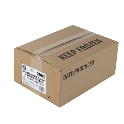 Deli Express Smoked Individually Wrapped Smoked White Turkey And Cheddar Sliders, 8 x 4.3 oz Case - DOT product image 3