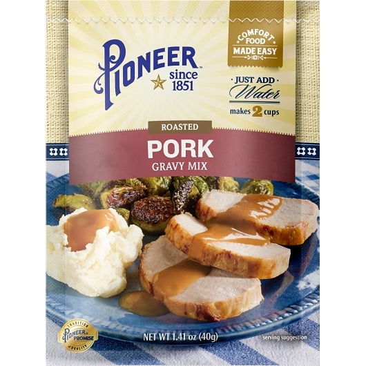 Pioneer Roasted Pork Gravy Mix Packets, 12 x 1.41 oz Case - Condiments & Sauces - image 2