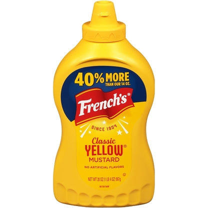 French's Classic Yellow Mustard Bottle, 12 x 20 oz Case - Condiments & Sauces