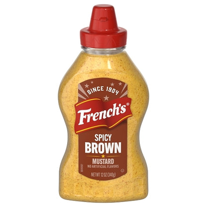 Frenchs Deli Style Deli Spicy Brown Mustard Bottle, 12 x 12 oz Case - Condiments & Sauces