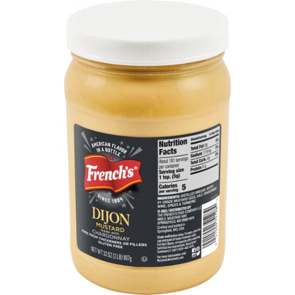 Mustard Dijonnaise Dijon Mustard Jar, 6 x 32 oz Case - Condiments & Sauces