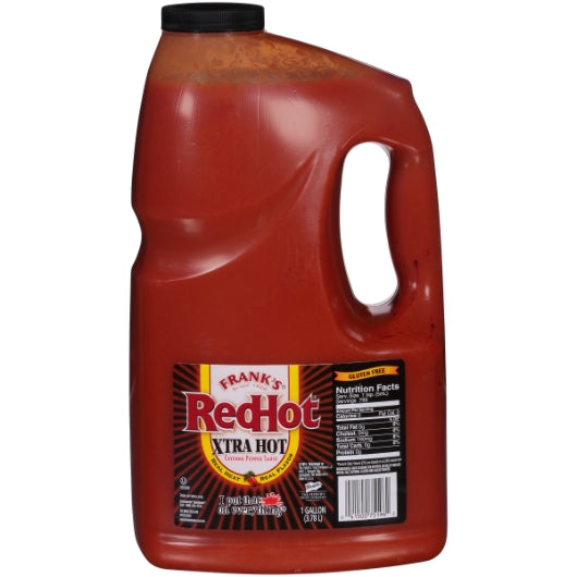 Frank's Red Hot Extra Cayenne Pepper Hot Sauce Bulk, 4 x 1 GA Case - Condiments & Sauces
