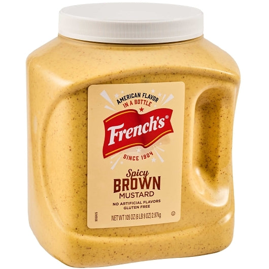 Frenchs Bold n 100% Natural Spicy Brown Mustard Bulk, 4 x 105 oz Case - DOT product image 8
