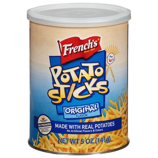 French's Potato Sticks Original Can, 12 x 5 oz Case - Fruit & Sides
