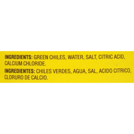 Las Palmas Whole Green Chile, 12 x 27 oz Case - DOT product image 3