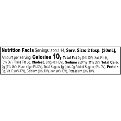 Pace MEDIUM PICANTE SAUCE, 12 x 16 oz Case - Nutrition facts label