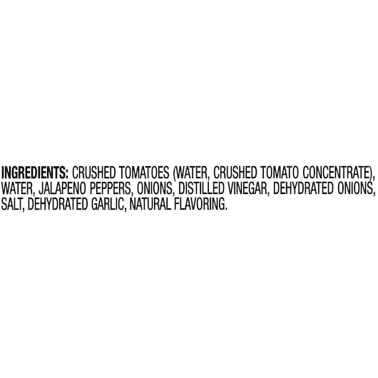 Pace MEDIUM PICANTE SAUCE, 12 x 16 oz Case - Ingredients label