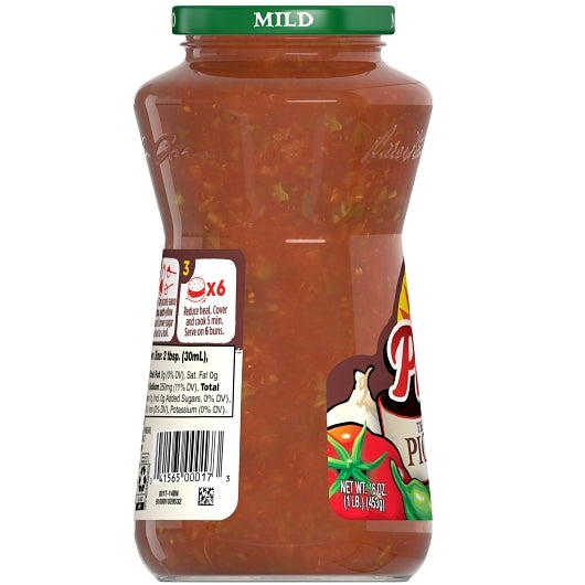 Pace MILD PICANTE SAUCE, 12 x 16 oz Case - Alternate product angle or state