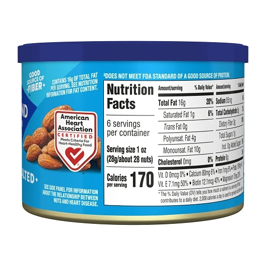 Blue Diamond Almond Roasted & Salted, 12 x 6 oz Case - Alternate product angle or state
