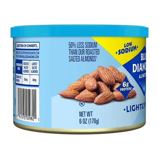 Blue Diamond Roasted Whole Lightly Salted, 12 x 6 oz Case - Alternate product angle or state
